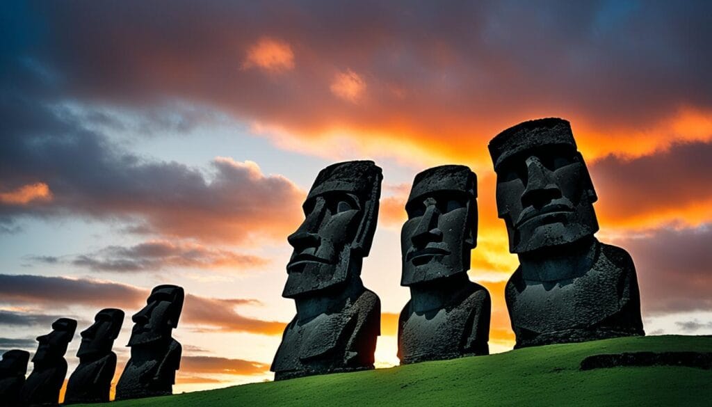 Moai monoliths on Easter Island