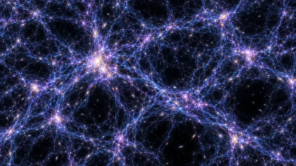 Visualization of the dark matter cosmic web connecting galaxies