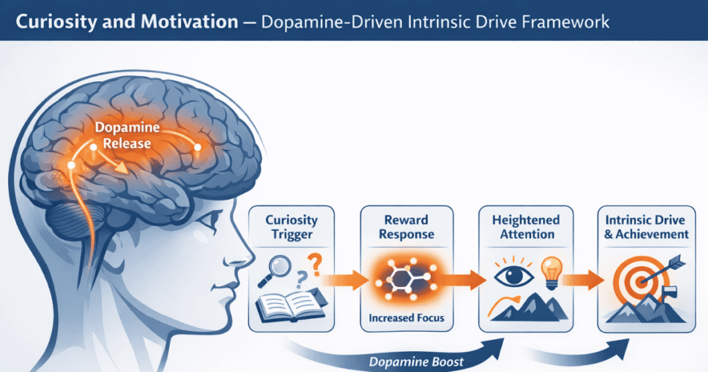 Curiosity and Motivation — Dopamine-Driven Intrinsic Drive Framework
